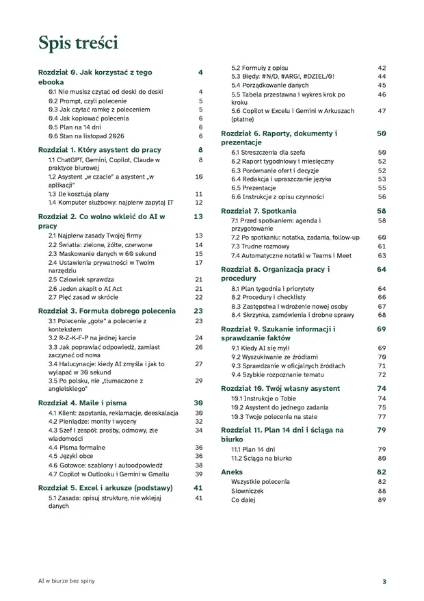 Strona ebooka: Spis treści